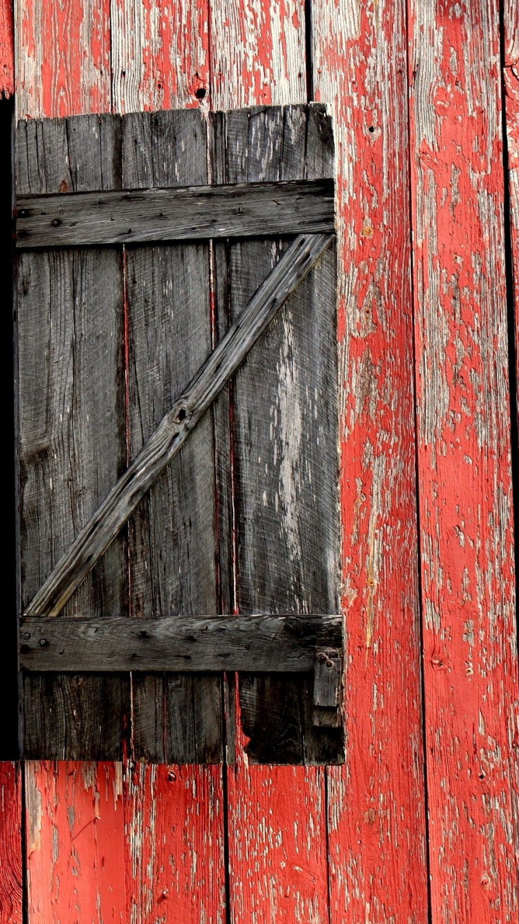 Red Wooden Door With Brown Wooden Door. Wallpaper in 750x1334 Resolution