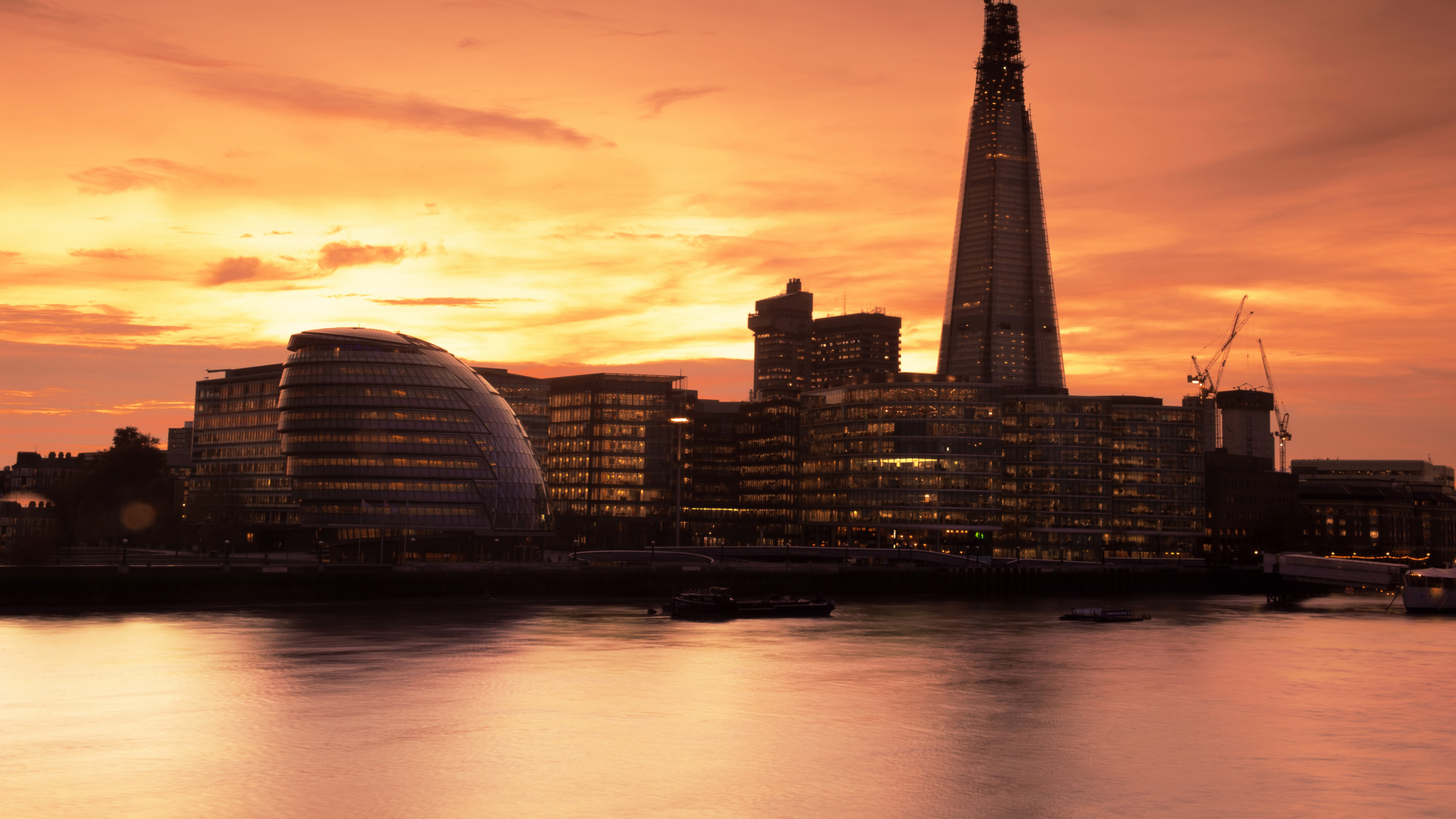 Skyline Der Stadt Bei Nacht Night. Wallpaper in 2560x1440 Resolution