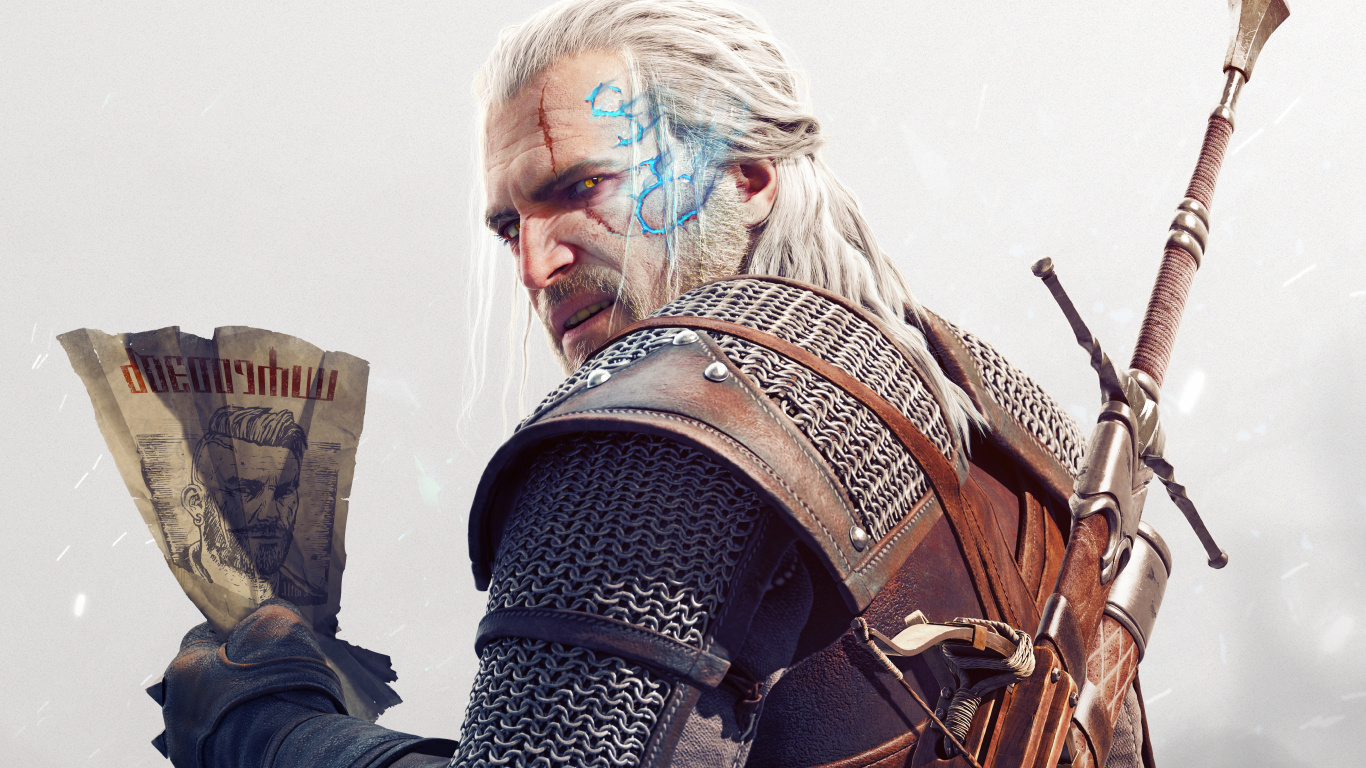 The Witcher 3 Wild Hunt, Geralt de Rivia, Barba, el Vello Facial, Músico. Wallpaper in 1366x768 Resolution