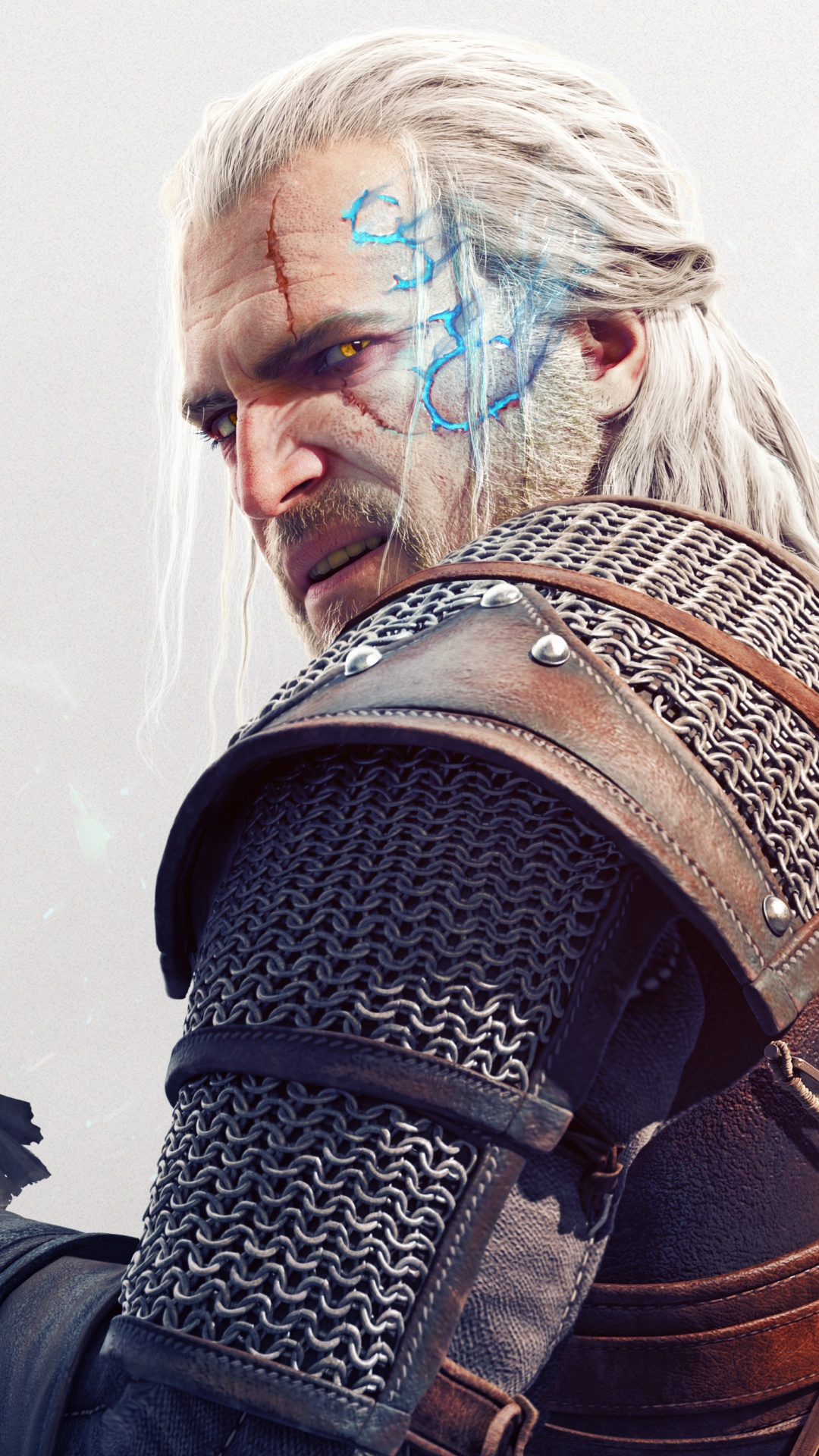 The Witcher 3 Wild Hunt, Geralt Von Riva, Kehllappen, Gesichtsbehaarung, Musiker. Wallpaper in 1080x1920 Resolution