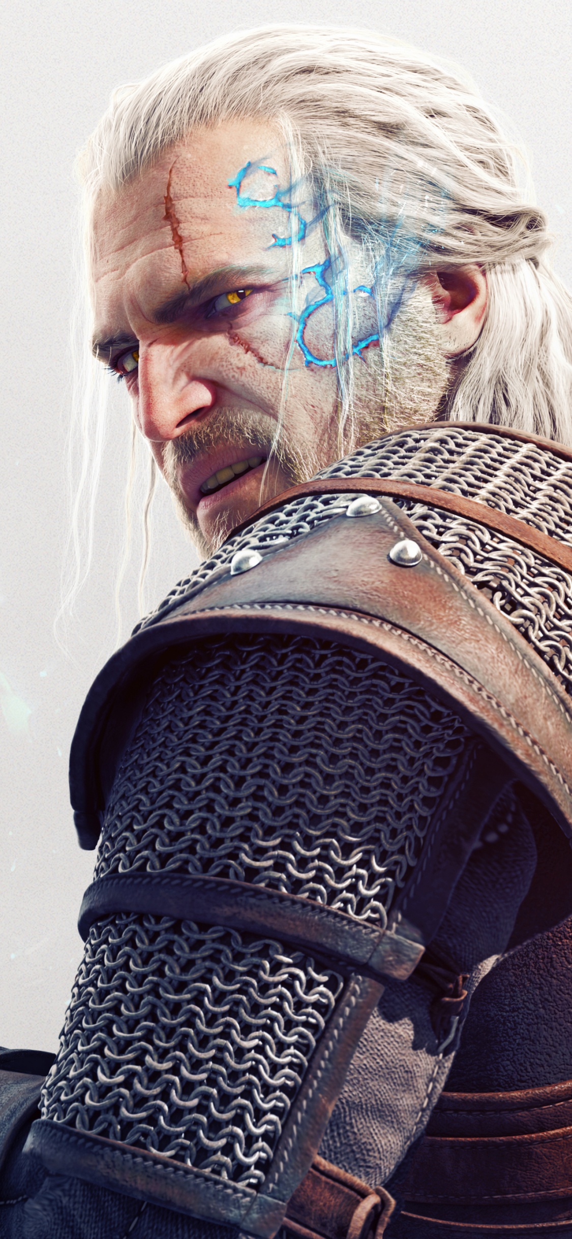 The Witcher 3 Wild Hunt, Geralt Von Riva, Kehllappen, Gesichtsbehaarung, Musiker. Wallpaper in 1125x2436 Resolution