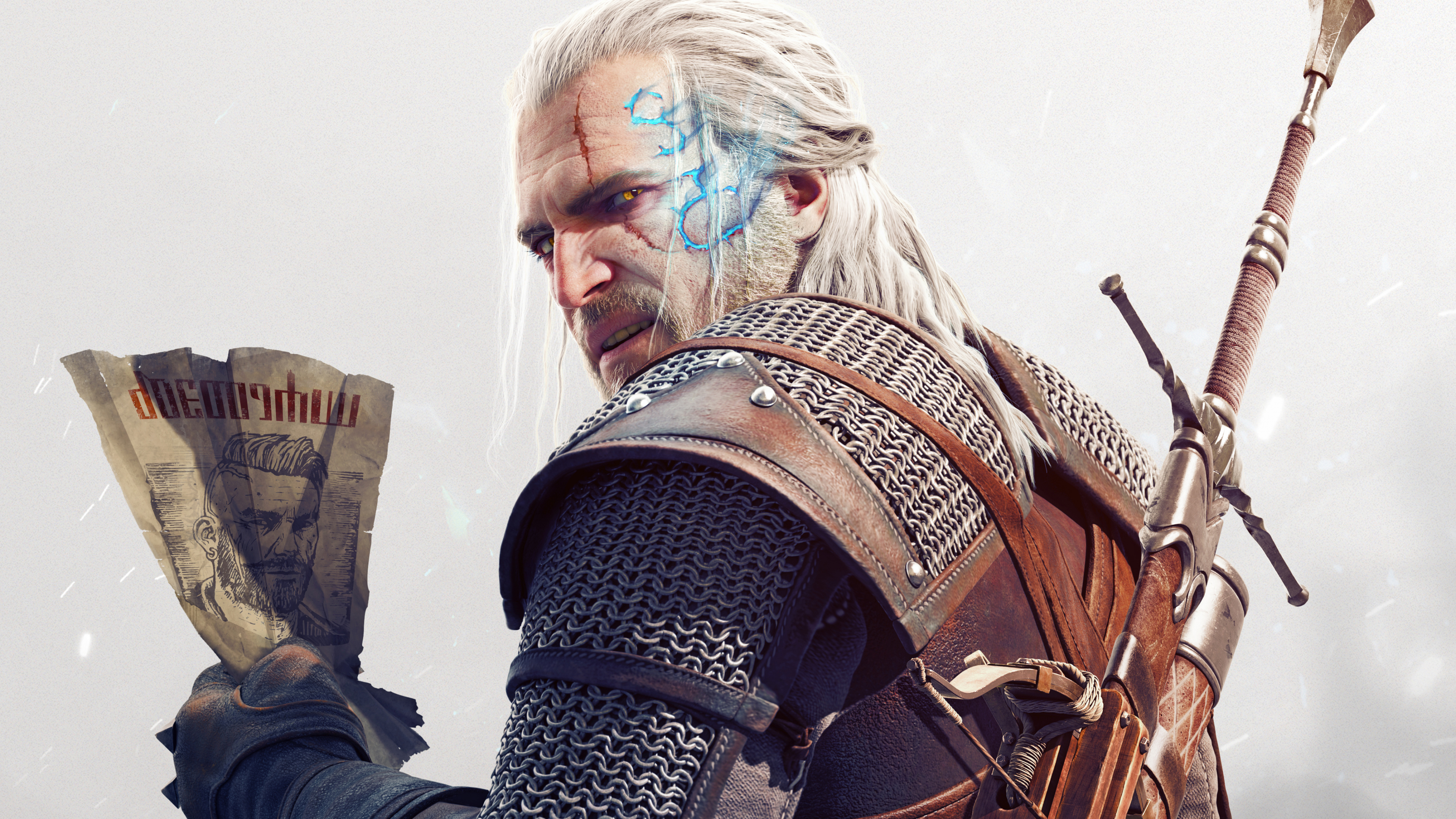 The Witcher 3 Wild Hunt, Geralt Von Riva, Kehllappen, Gesichtsbehaarung, Musiker. Wallpaper in 3840x2160 Resolution