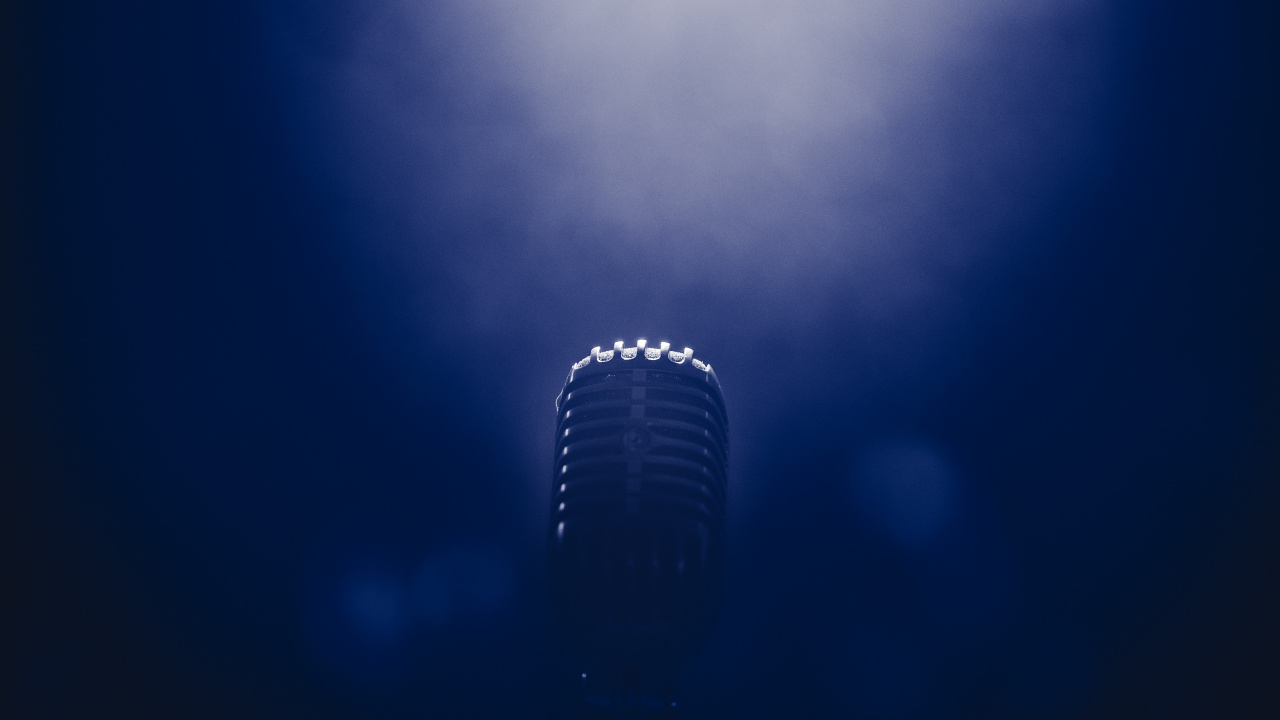 Microphone, Blue, Lumière, Eau, Atmosphère. Wallpaper in 1280x720 Resolution