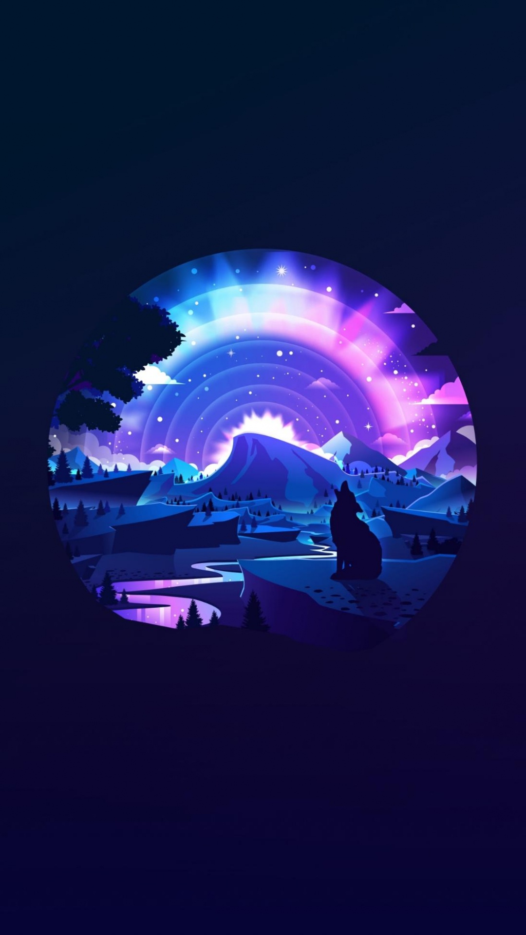 Conception D'aurores Boréales, Conception, Illustration, Dribbble, Dessin. Wallpaper in 1080x1920 Resolution