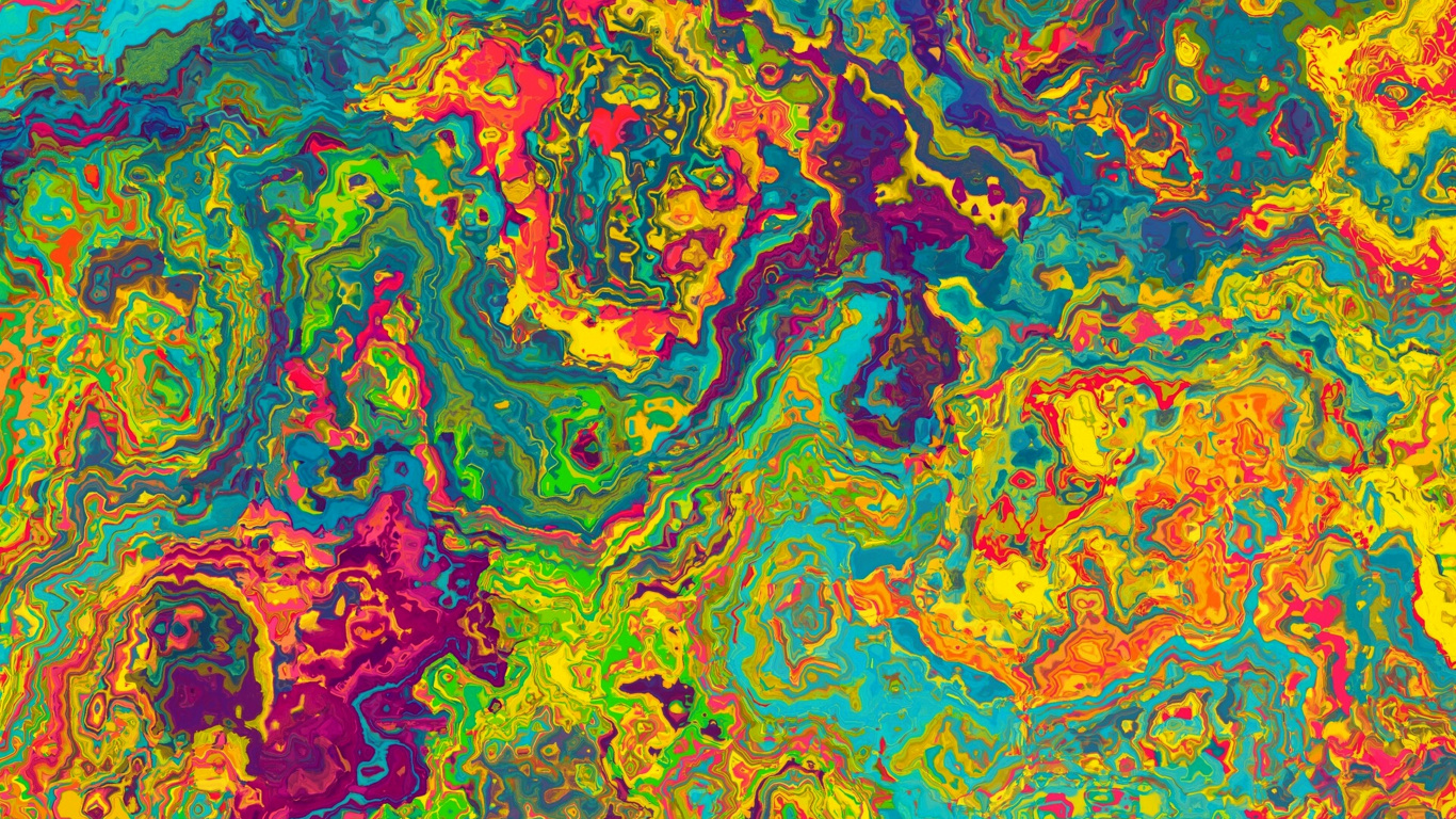 Red Yellow and Blue Abstract Painting. Wallpaper in 1366x768 Resolution