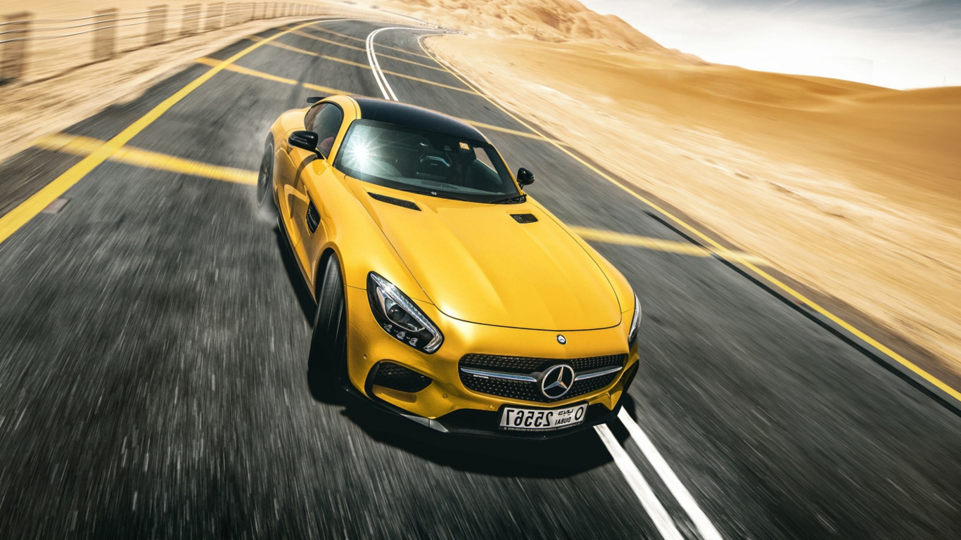 Yellow Porsche 911 on Road During Daytime. Wallpaper in 1366x768 Resolution