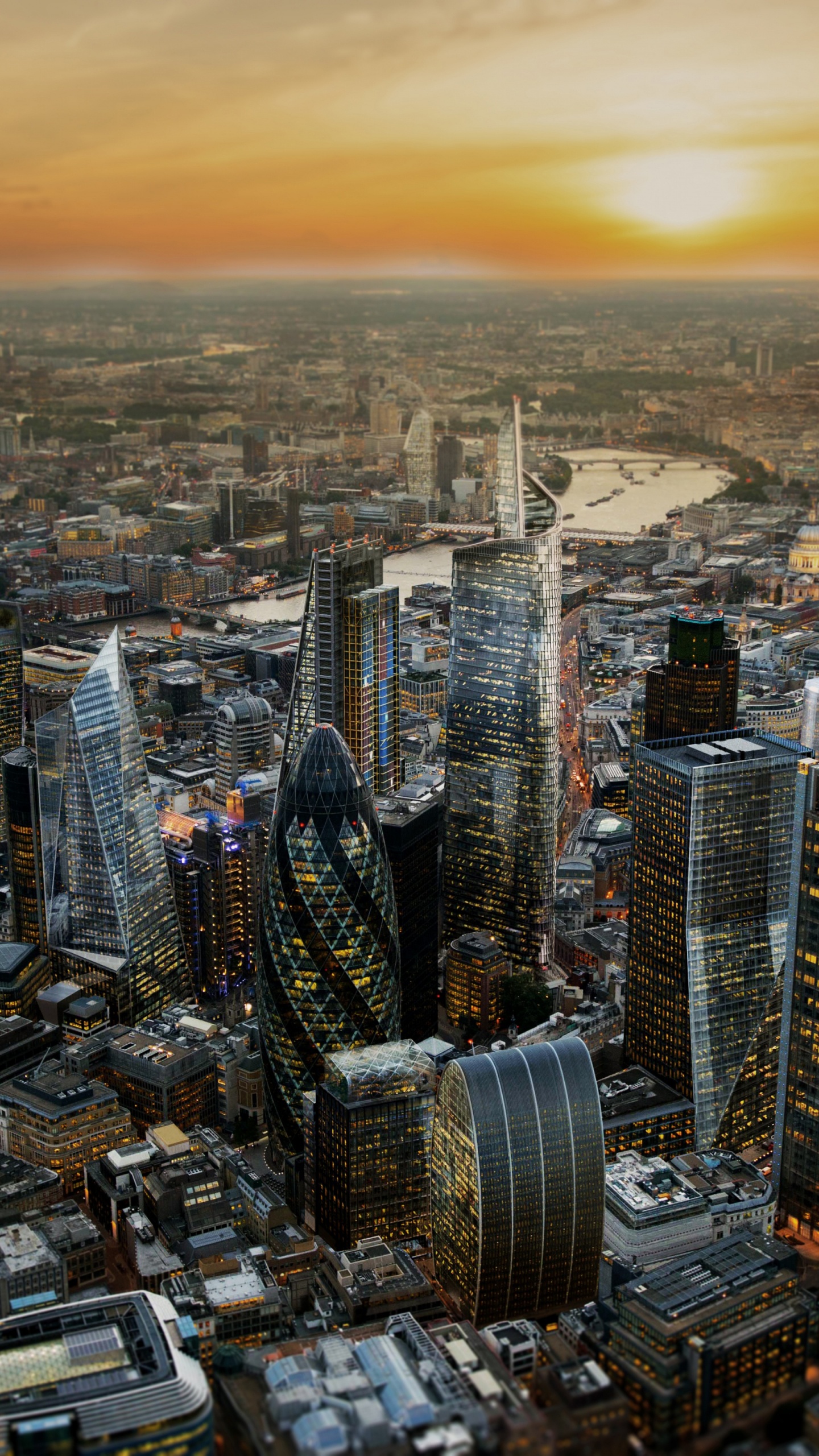 London, Londoner Skyline, Splitter, 30. Marienaxt Die Gurke, Skyline. Wallpaper in 1440x2560 Resolution