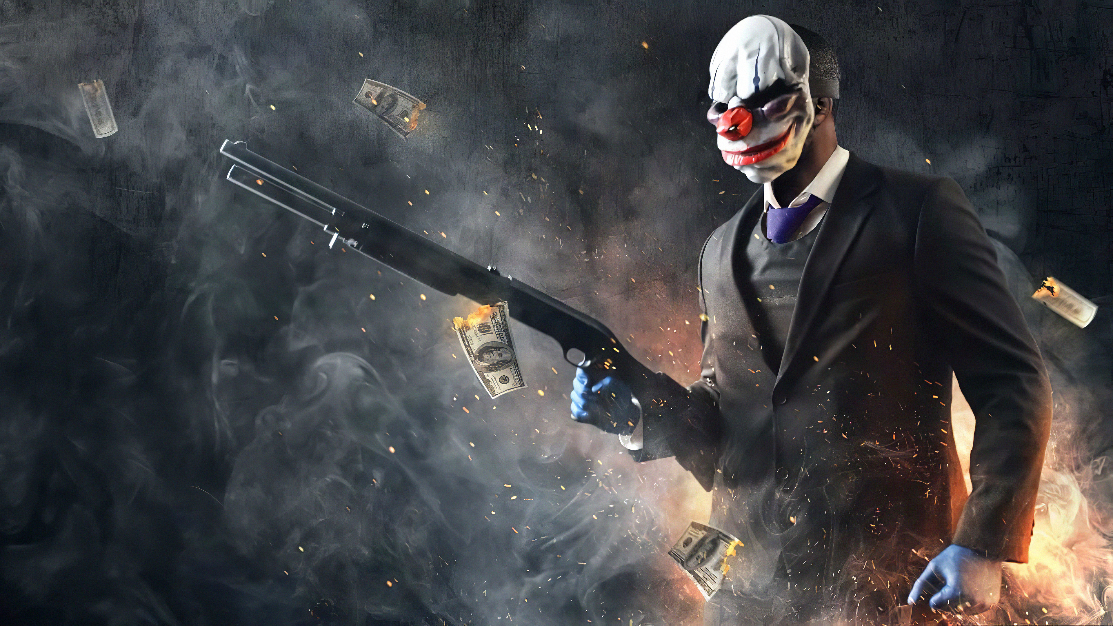 Payday 2, Dampfbad, Pc-Spiel, Supervillain, Digital Compositing. Wallpaper in 3840x2160 Resolution