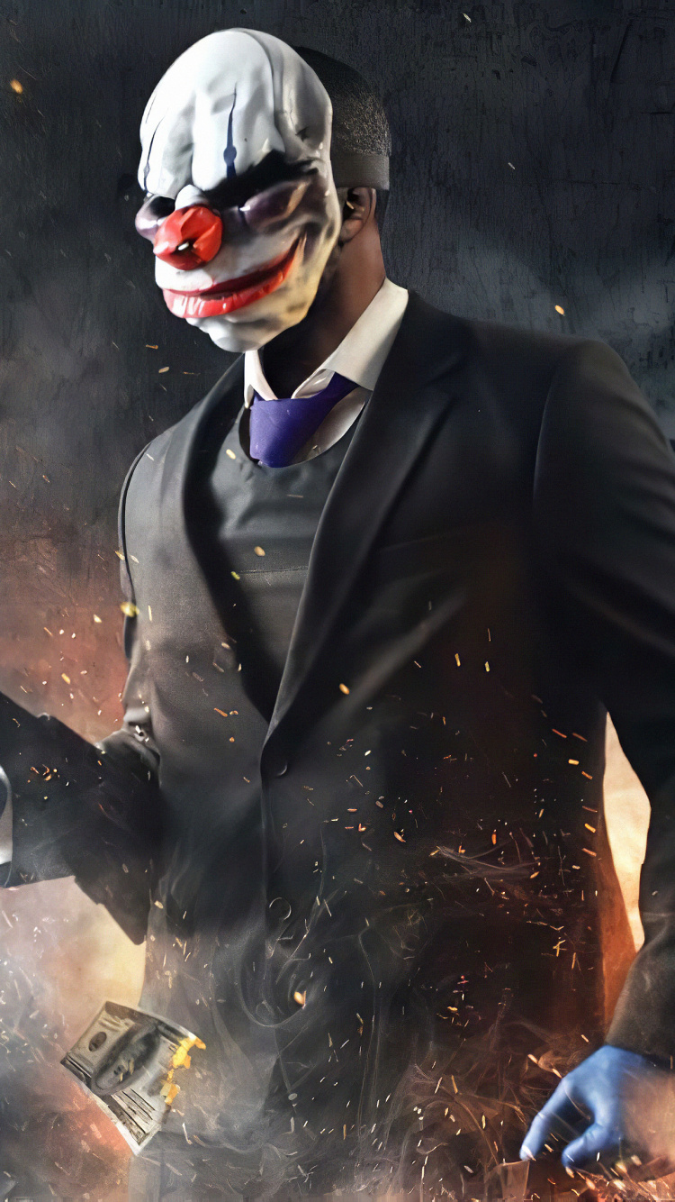 Payday 2, Hammam, Jeu Pc, Supervillain, Composition Numérique. Wallpaper in 750x1334 Resolution