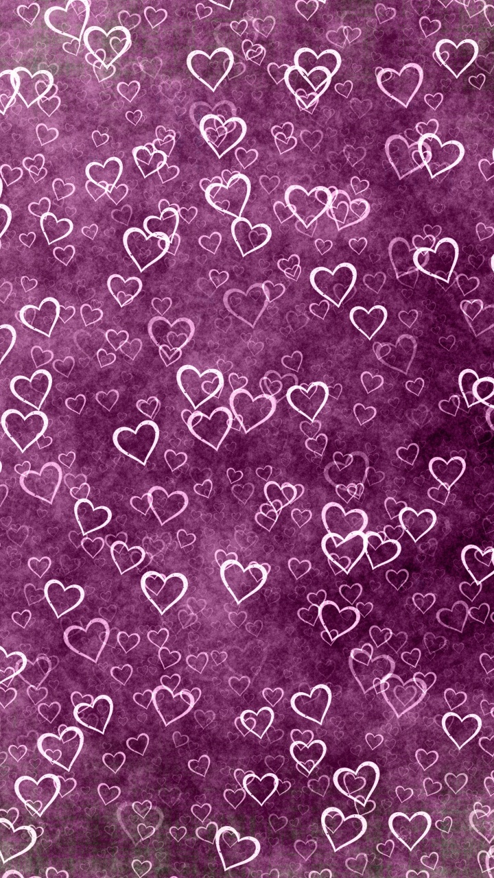 Heart, Purple, Text, Pink, Pattern. Wallpaper in 720x1280 Resolution