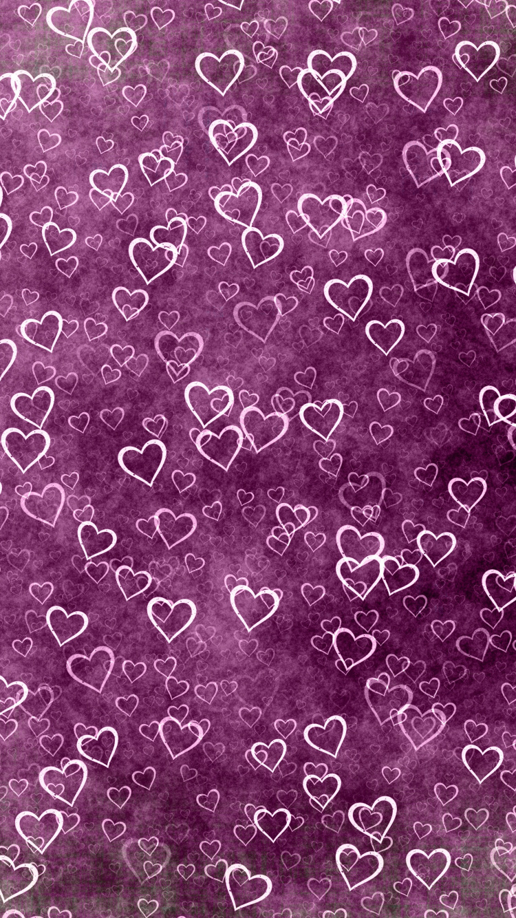 Heart, Purple, Text, Pink, Pattern. Wallpaper in 750x1334 Resolution