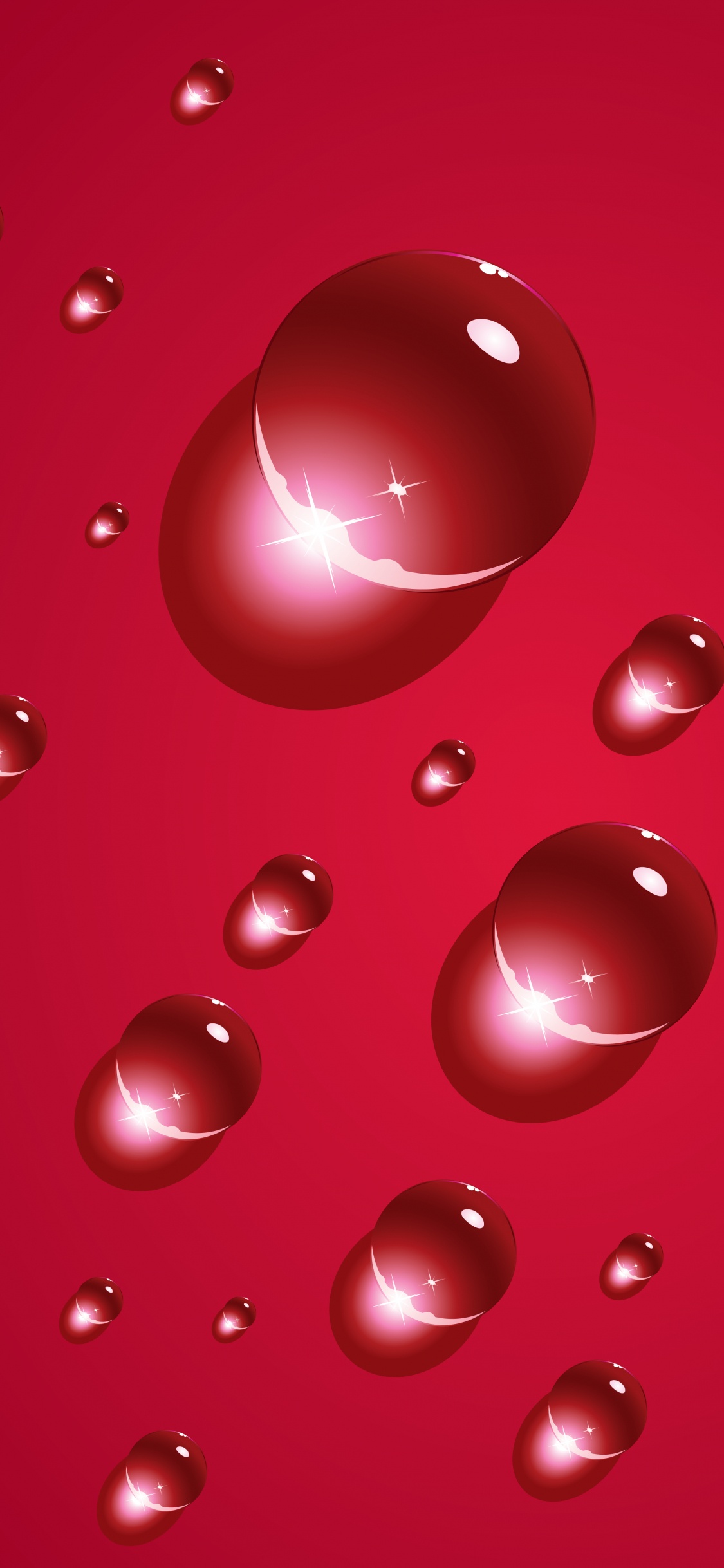 Cherry Red Water Droplet. Wallpaper in 1125x2436 Resolution
