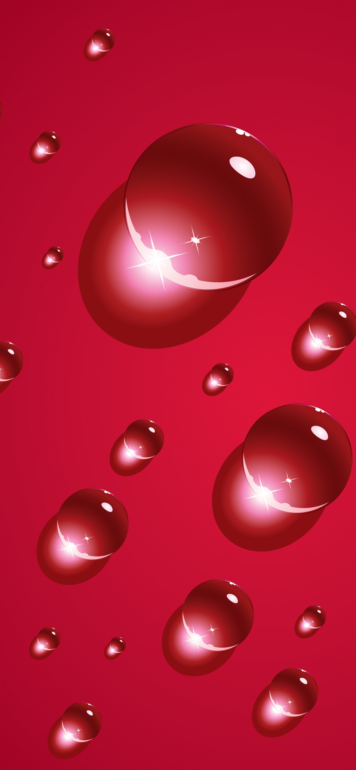 Cherry Red Water Droplet. Wallpaper in 1242x2688 Resolution
