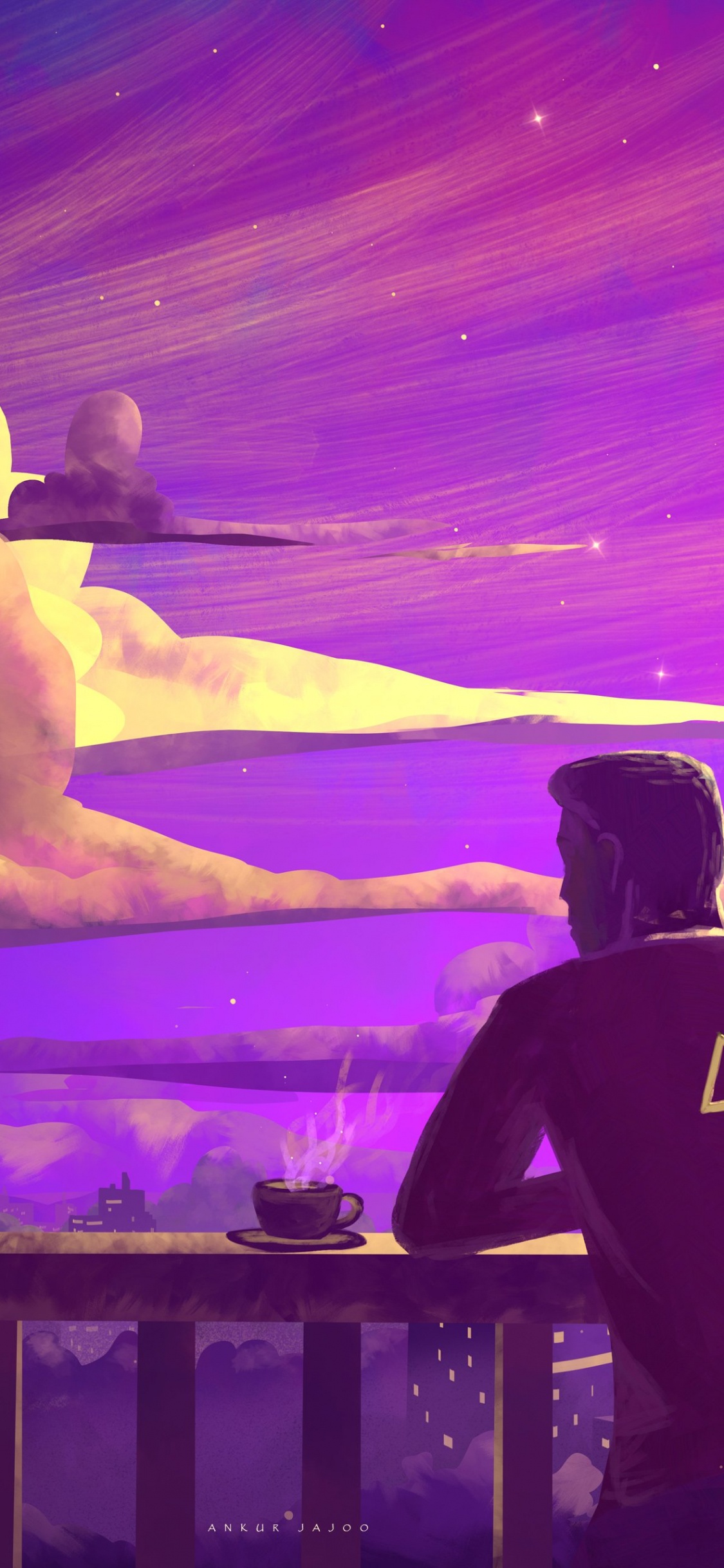 Anime, Amino, Morado, Violeta, Rosa. Wallpaper in 1125x2436 Resolution