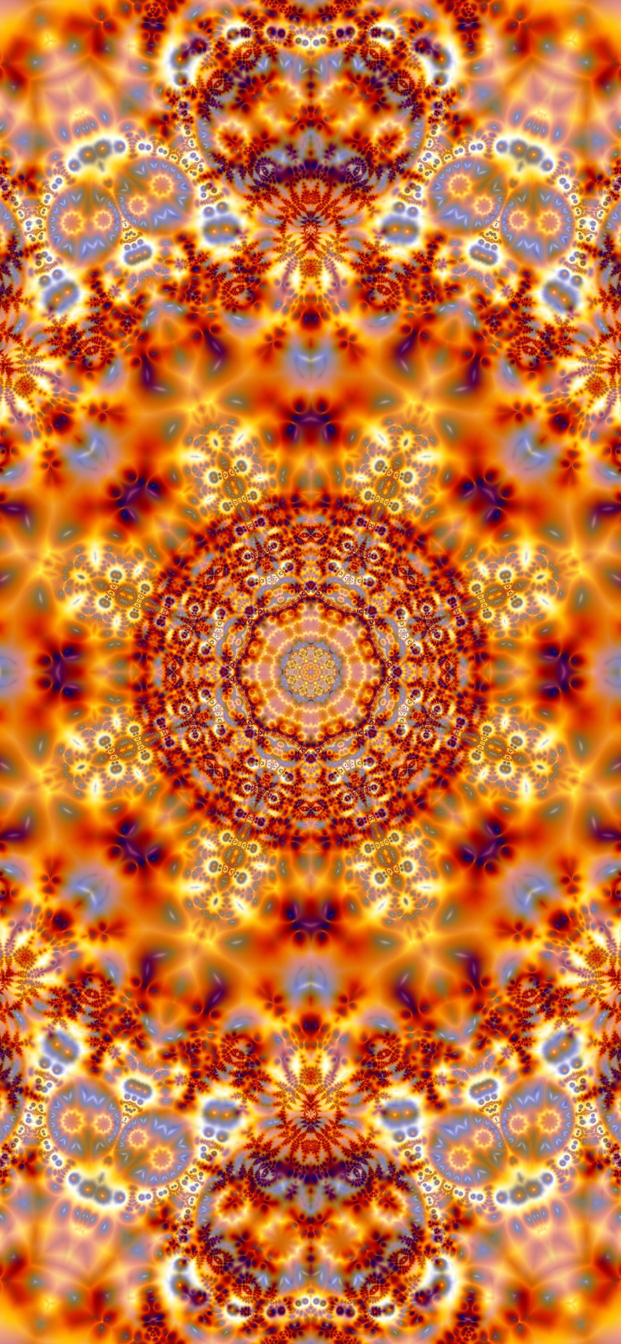 Braunes Und Weißes Florales Textil. Wallpaper in 1242x2688 Resolution