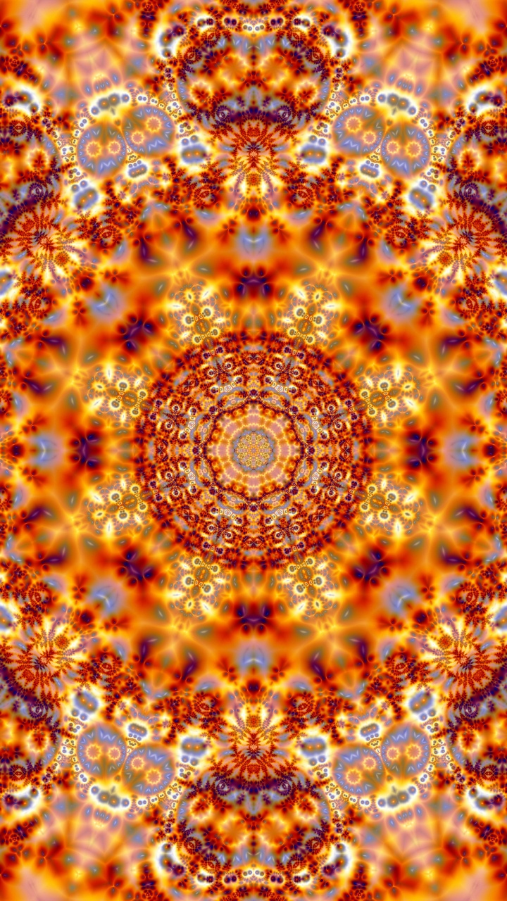 万花筒, 分形, 分形技术, 对称, 琥珀色 壁纸 720x1280 允许