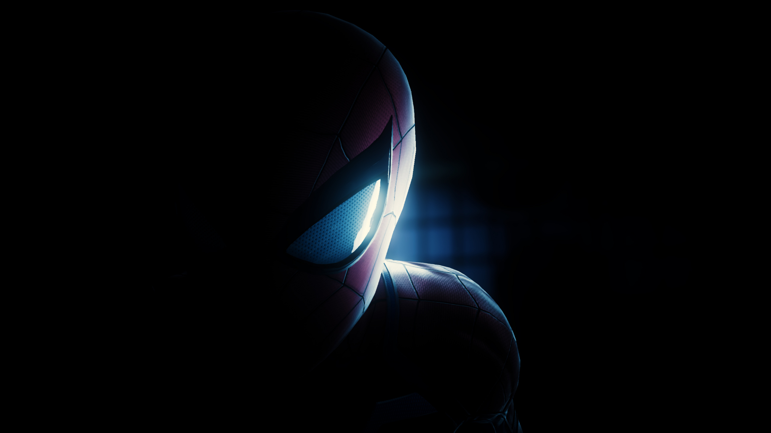 Spider-man, Obscurité, Lumière, Atmosphère, Espace. Wallpaper in 2560x1440 Resolution