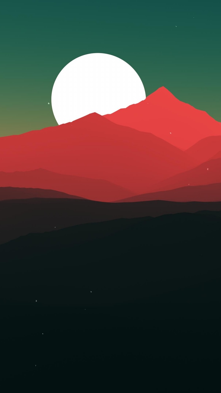 Silhouette of Mountain During Night Time. Wallpaper in 720x1280 Resolution