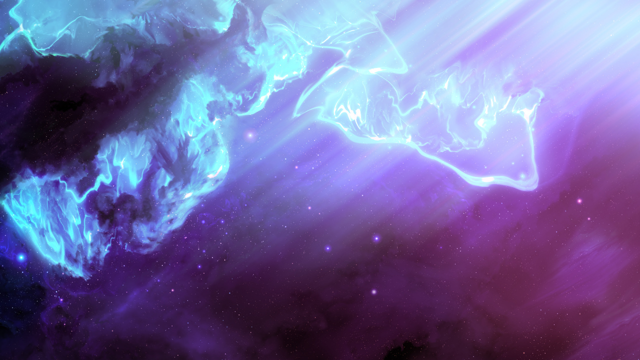 Peinture Abstraite Bleue et Blanche. Wallpaper in 1280x720 Resolution