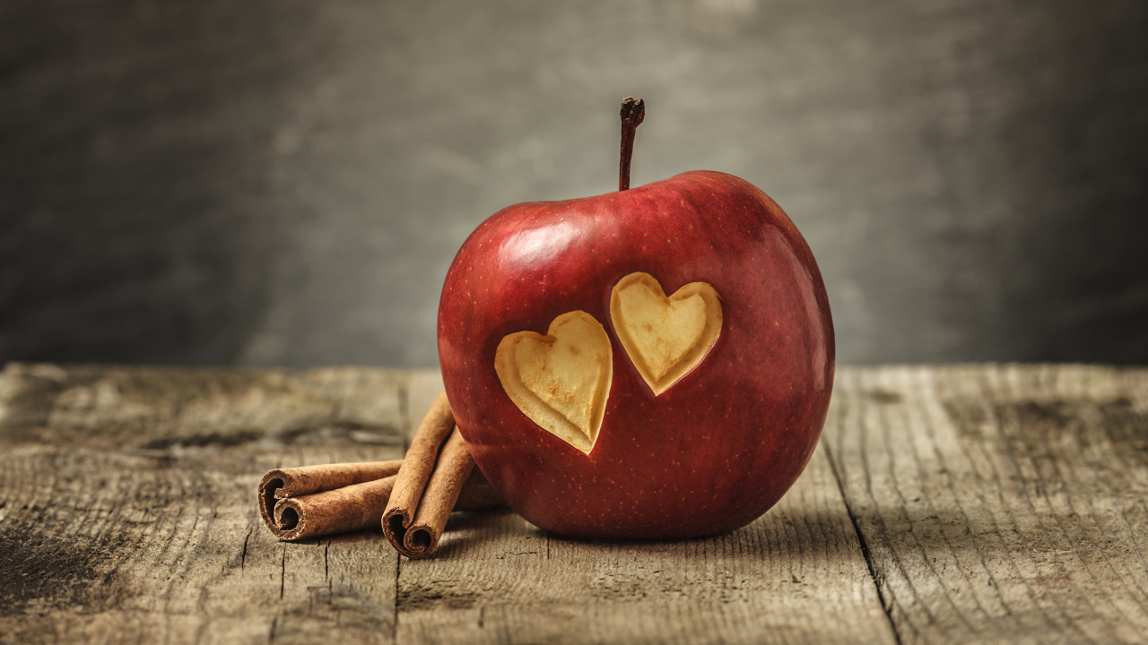 Heart, Apple, Fruit, Still Life, Love. Wallpaper in 1280x720 Resolution
