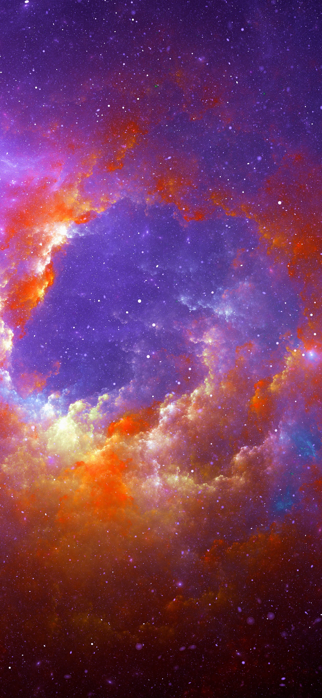 Blue and Brown Sky With Stars. Wallpaper in 1242x2688 Resolution
