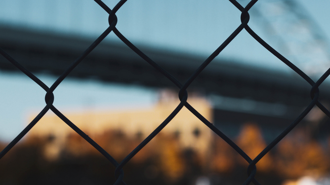 Grey Metal Fence With Water Droplets. Wallpaper in 1366x768 Resolution