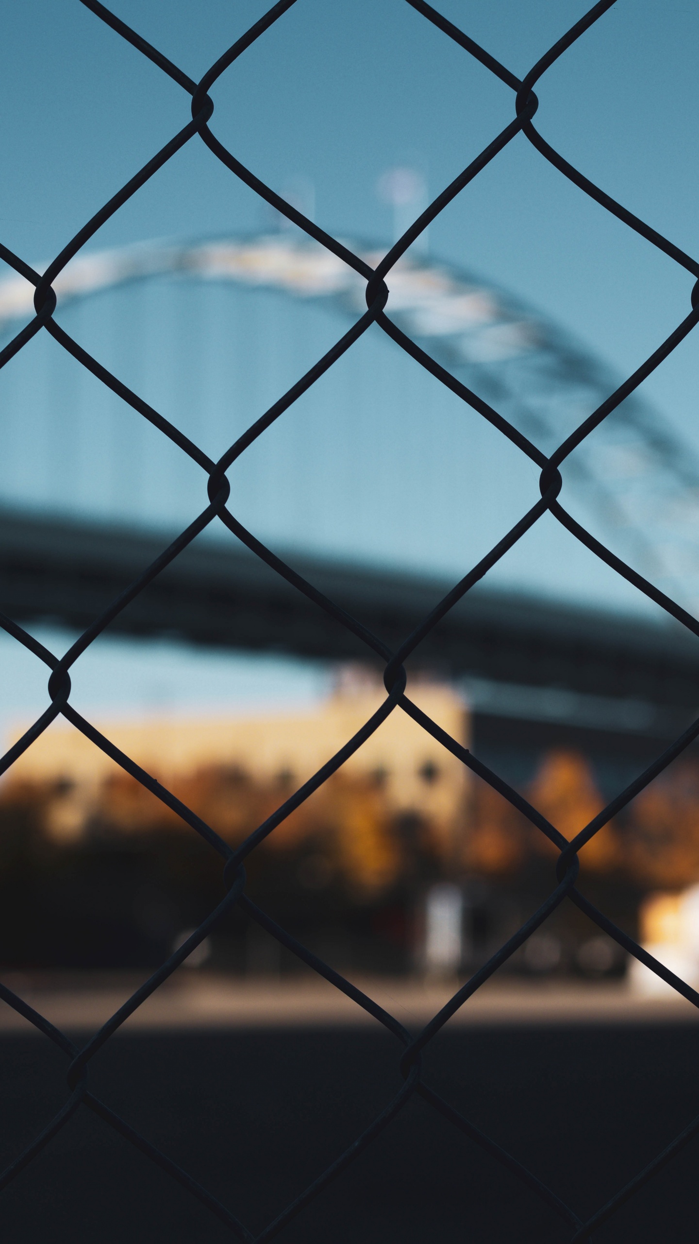 Grey Metal Fence With Water Droplets. Wallpaper in 1440x2560 Resolution