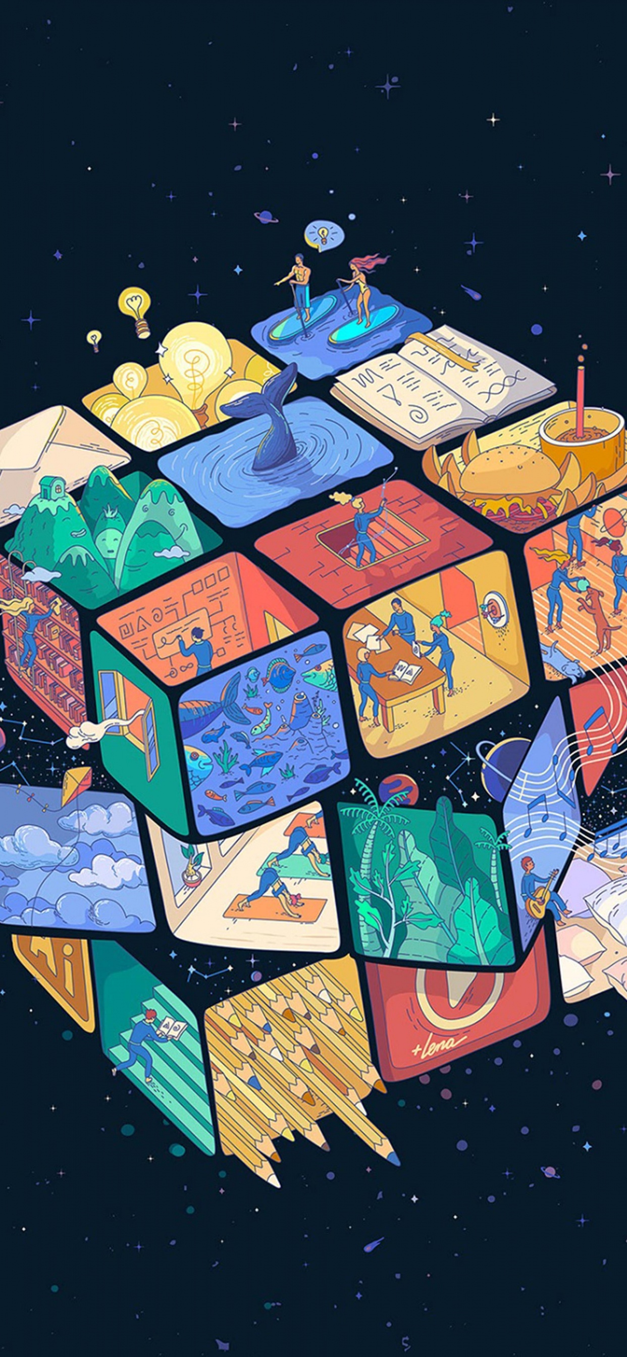 Rubik's Cube, Rubik, Cube, Art, Design Urbain. Wallpaper in 1242x2688 Resolution