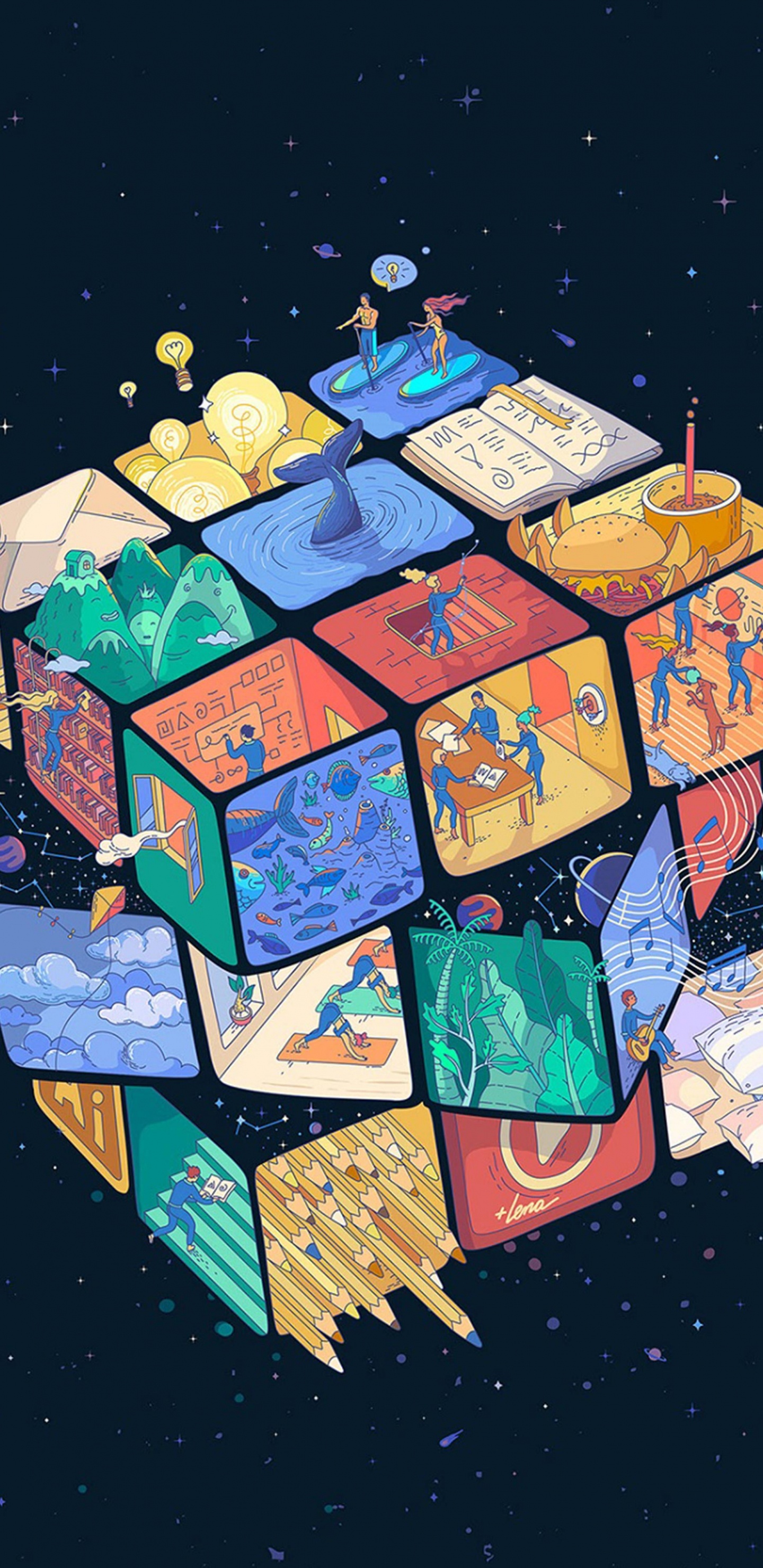 Rubik's Cube, Rubik, Cube, Art, Design Urbain. Wallpaper in 1440x2960 Resolution