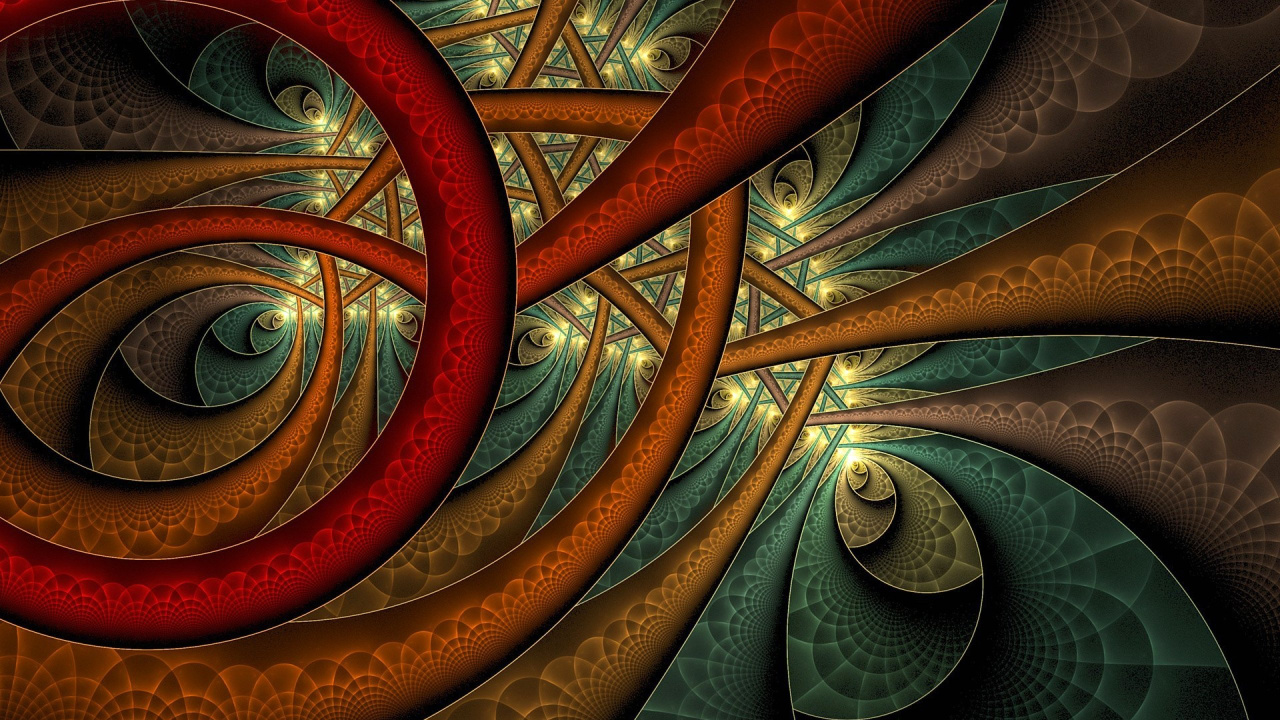 Red and Gold Abstract Painting. Wallpaper in 1280x720 Resolution