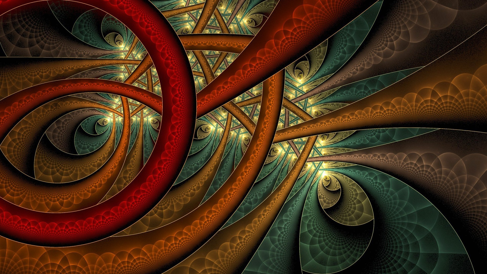 Red and Gold Abstract Painting. Wallpaper in 1920x1080 Resolution
