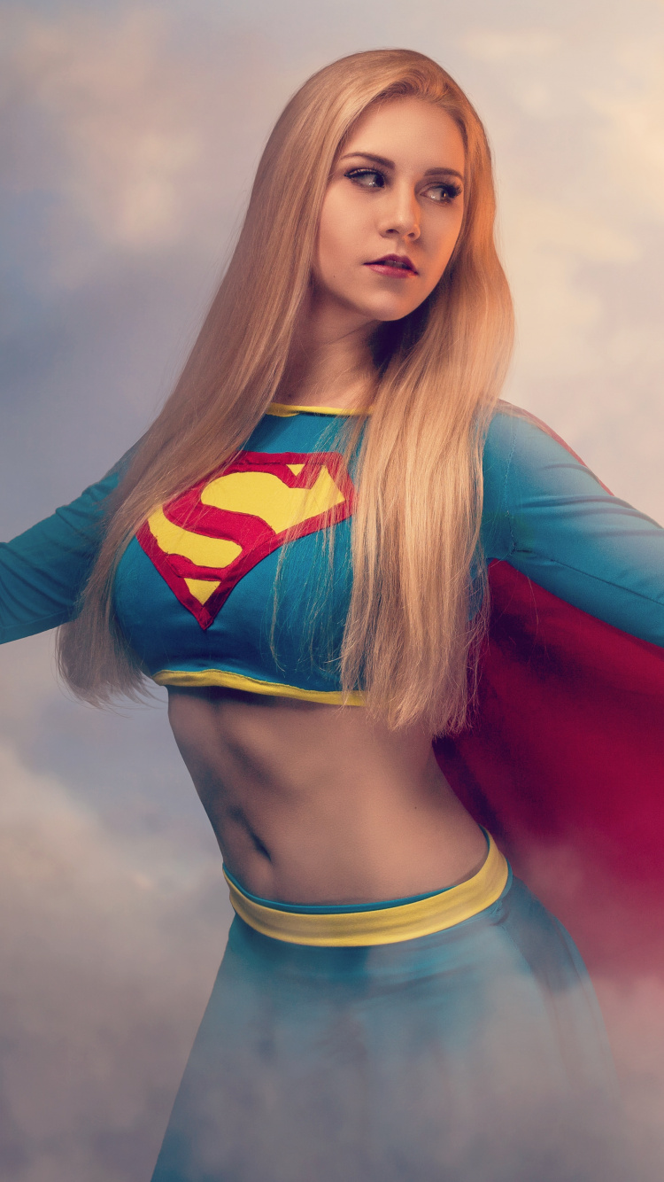 Cosplay, Supergirl, Beauté, Les Cheveux Longs, Blond. Wallpaper in 750x1334 Resolution