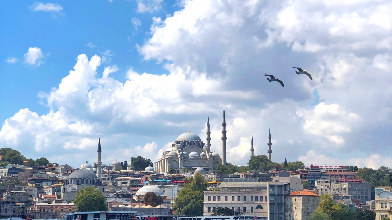 Türkei, Istanbul, Wasser, Cloud, Wasserstraße. Wallpaper in 1366x768 Resolution