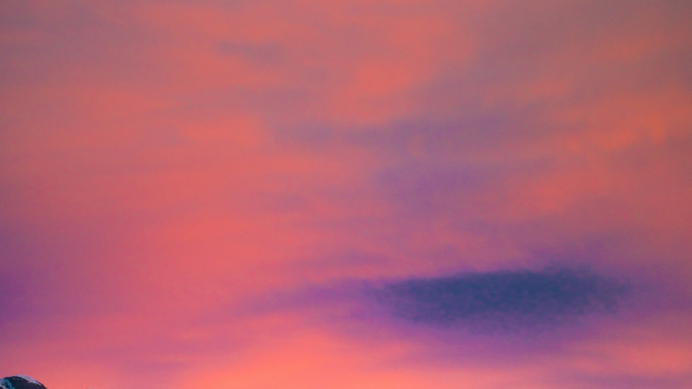 Afterglow, Pink, Mountainous Landforms, Sunset, Dusk. Wallpaper in 1366x768 Resolution