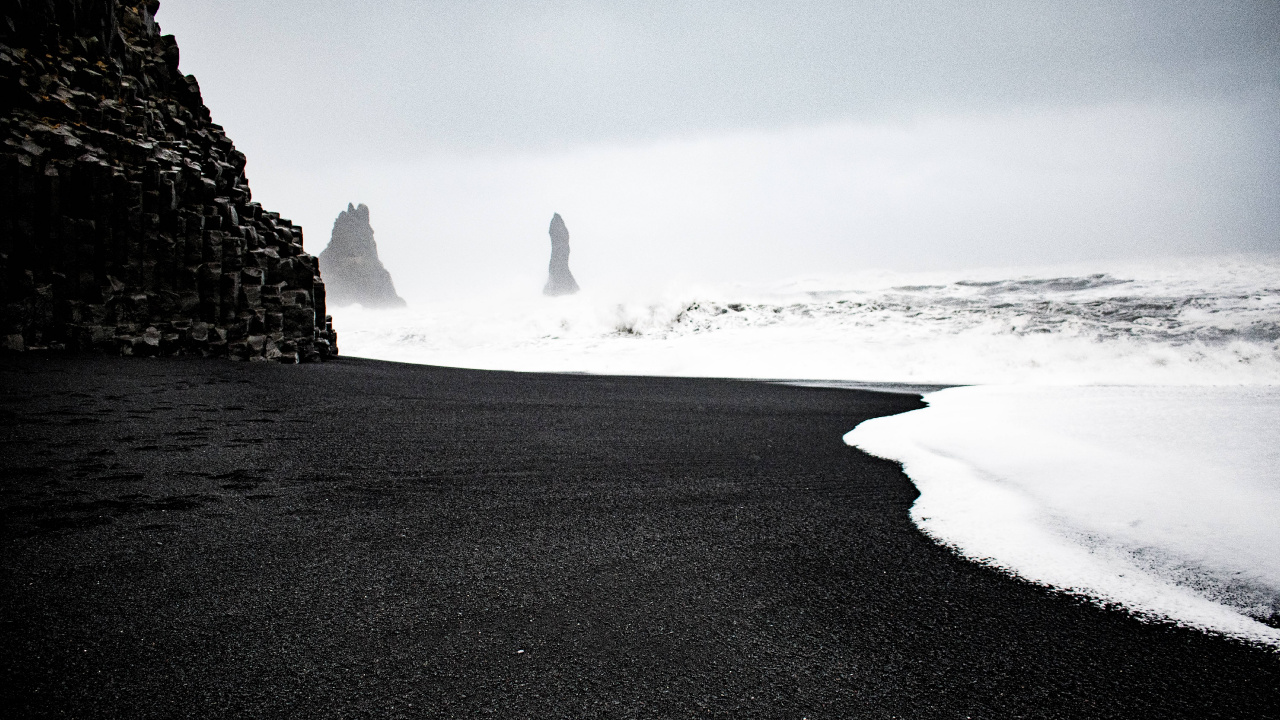 White, Water, Black, Nature, Sea. Wallpaper in 1280x720 Resolution