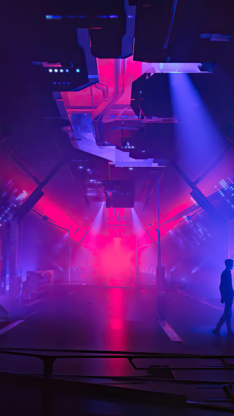 音乐会, 阶段, Synthwave, 摇滚音乐会, 音乐场所 壁纸 750x1334 允许