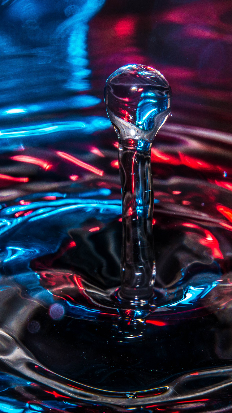 Vagues de Goutte D'eau, Eau, OnePlus 6, Liquid, Lumière. Wallpaper in 750x1334 Resolution