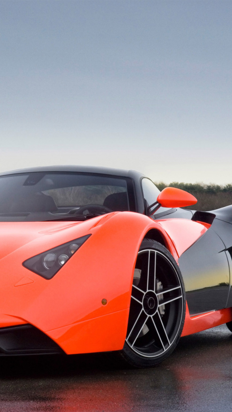 Ferrari Rouge 458 Italia Sur Route Pendant la Journée. Wallpaper in 750x1334 Resolution