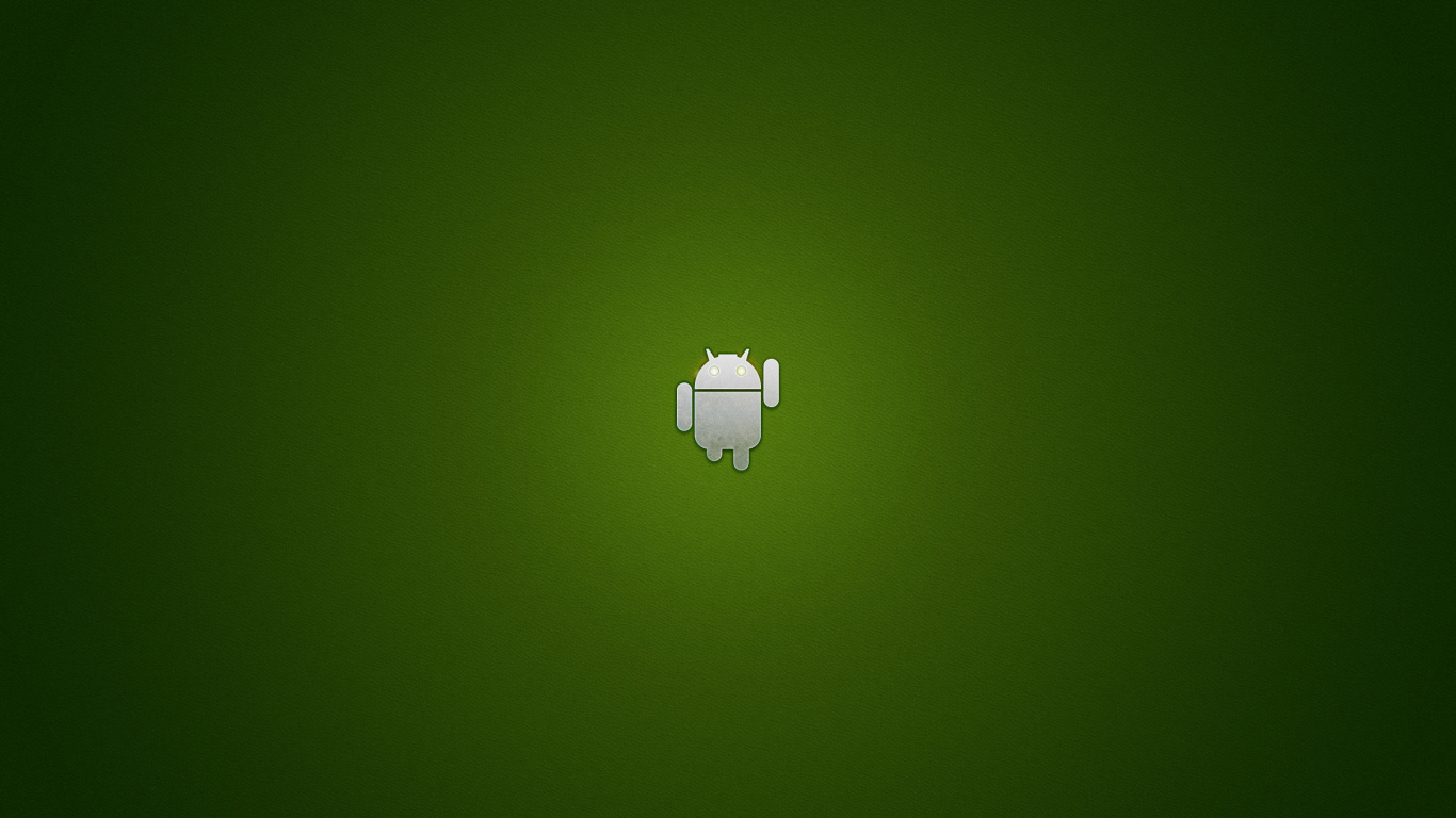 White Apple Logo on Green Background. Wallpaper in 1366x768 Resolution