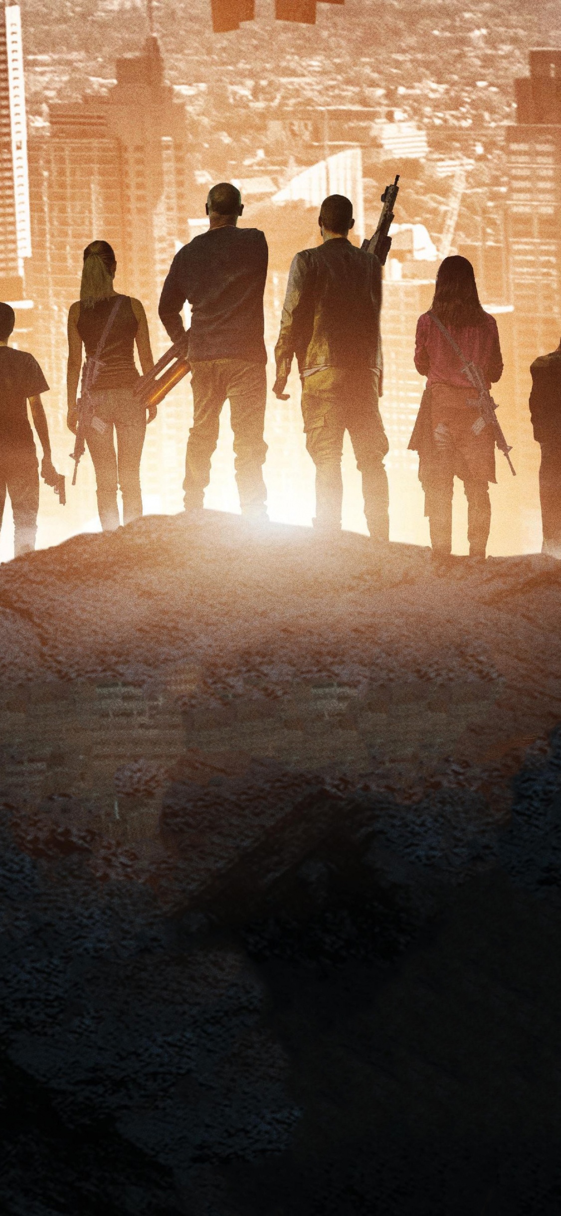 Leute, Die Tagsüber Auf Braunem Betonboden Stehen. Wallpaper in 1125x2436 Resolution