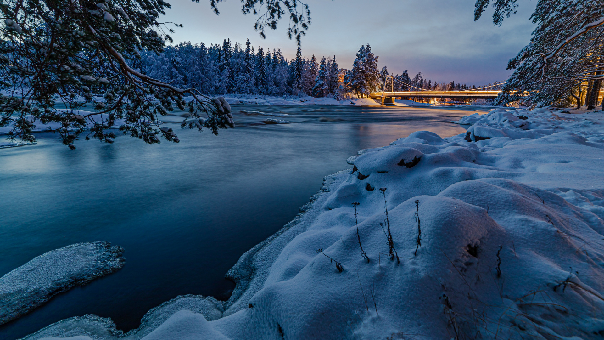 Finlande, Eau, Paysage Naturel, Neige, Congélation. Wallpaper in 1920x1080 Resolution