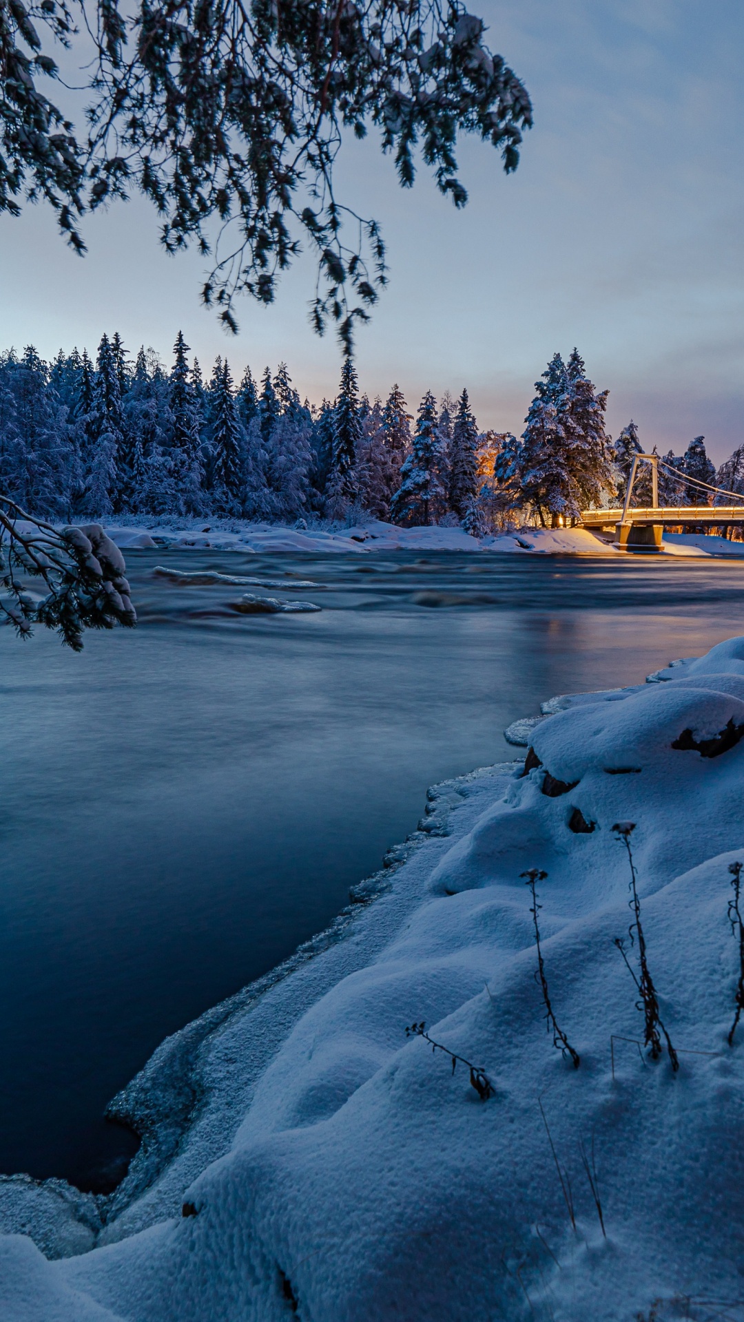 Finnland, Wasser, Cloud, Naturlandschaft, Schnee. Wallpaper in 1080x1920 Resolution