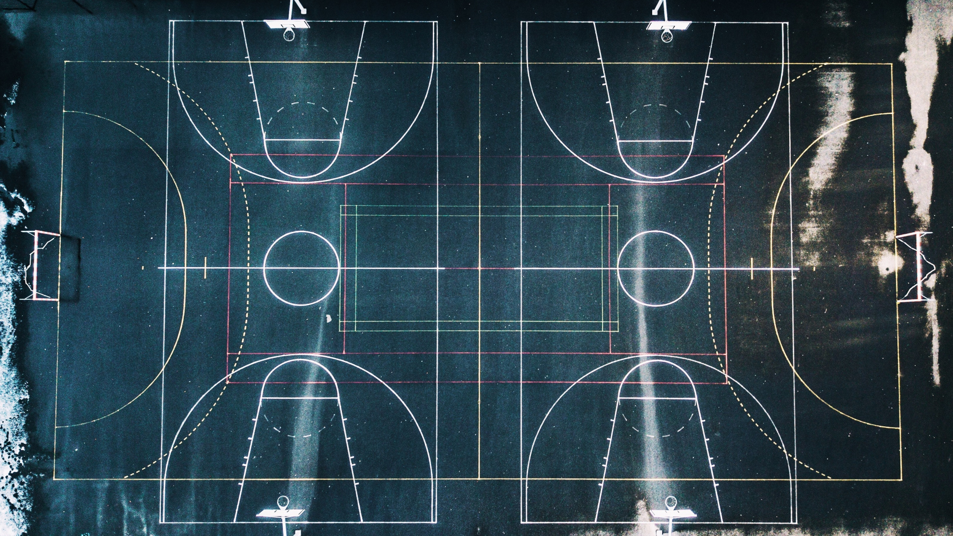 篮球场, 篮球, Nba的, 光, 圆圈 壁纸 1920x1080 允许