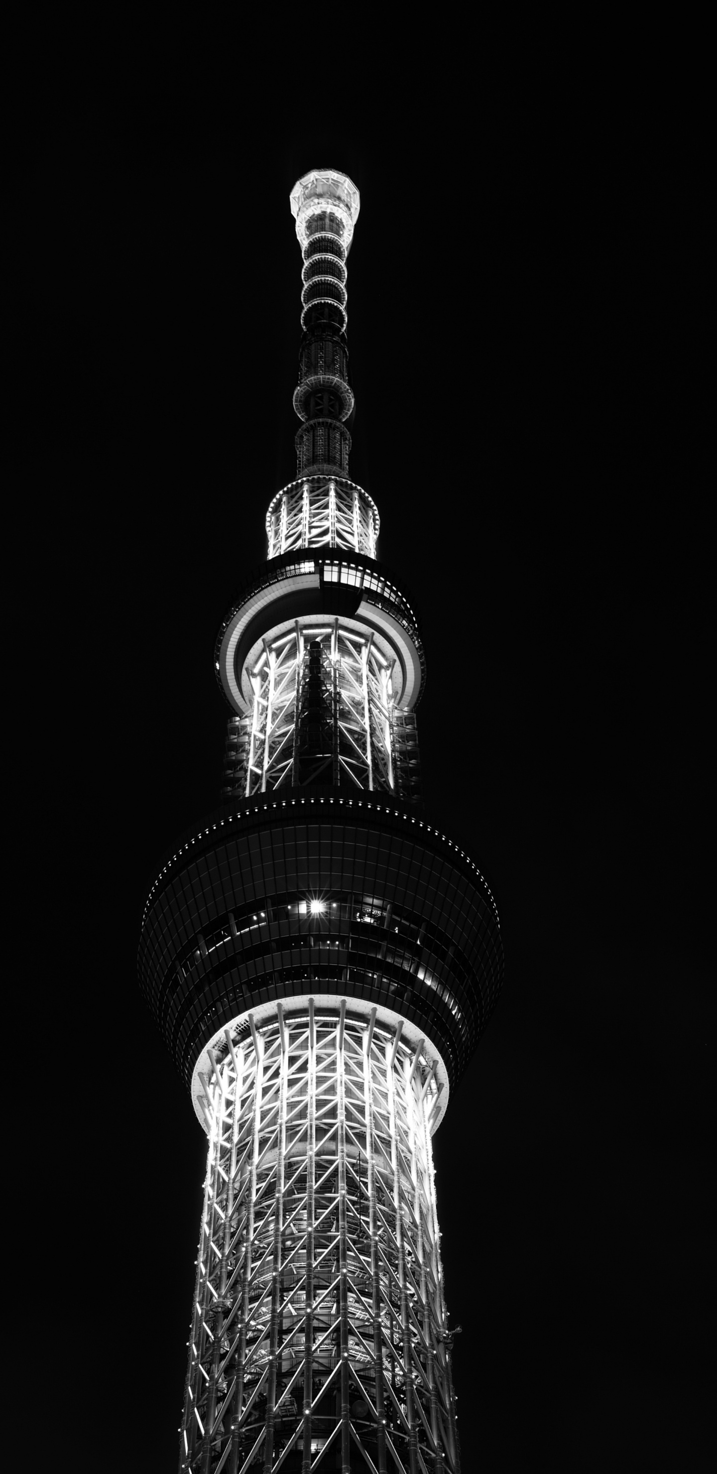 Grayscale Photo of High Rise Building. Wallpaper in 1440x2960 Resolution