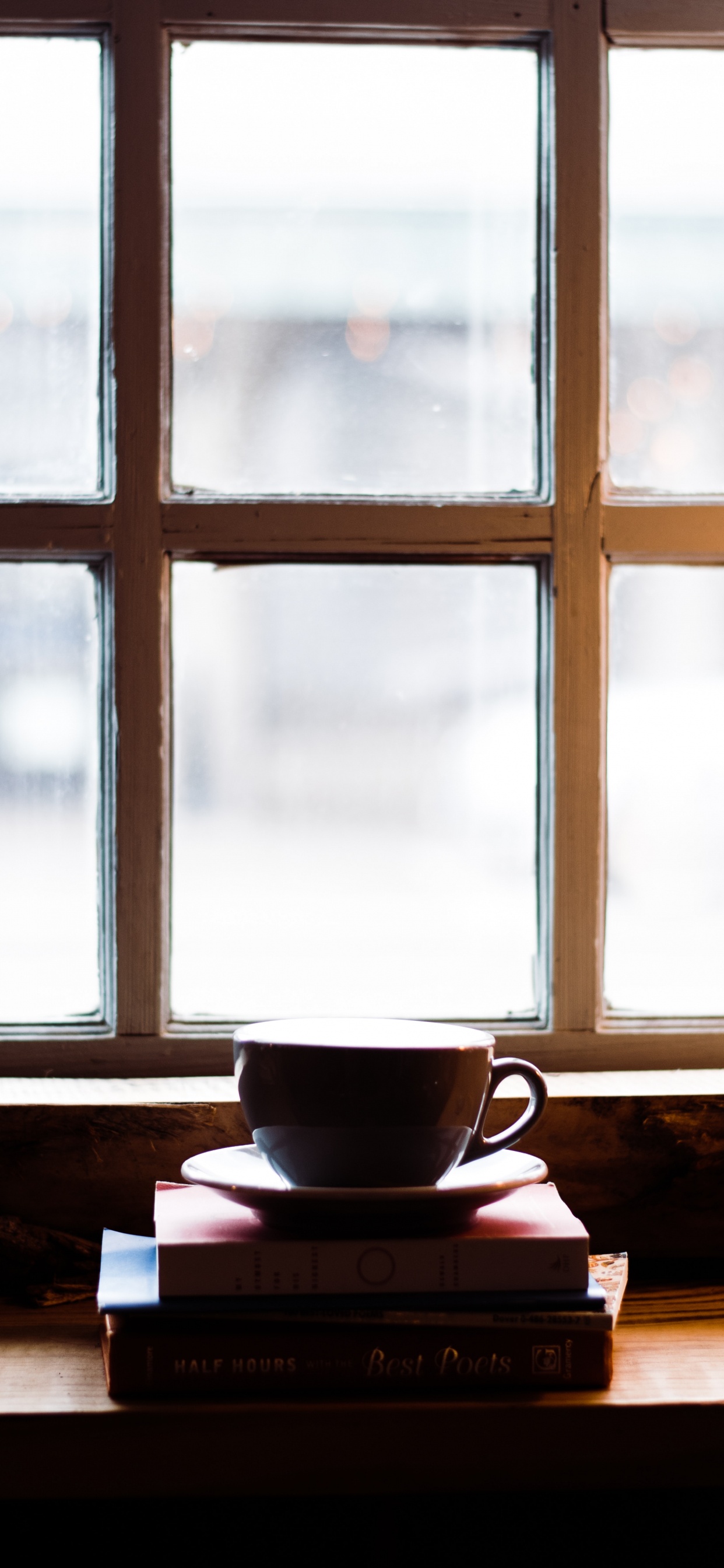Brown Wooden Framed Glass Window. Wallpaper in 1242x2688 Resolution