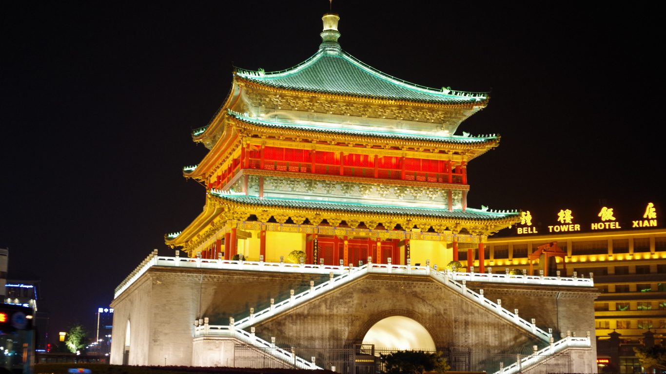 中国建筑, 里程碑, 建筑, 城市, 旅行 壁纸 1366x768 允许