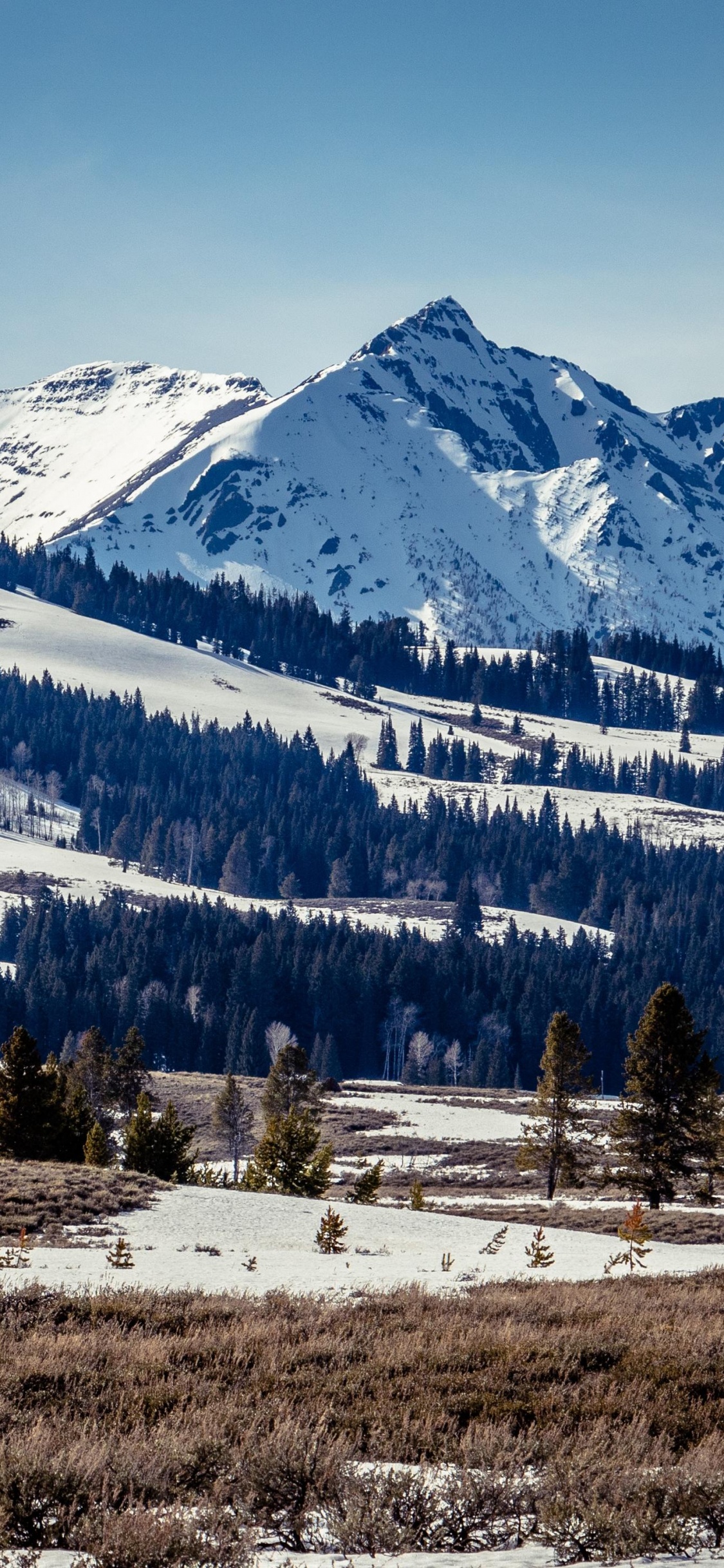 Invierno, Montaña, Nieve, Ecorregión, Naturaleza. Wallpaper in 1125x2436 Resolution