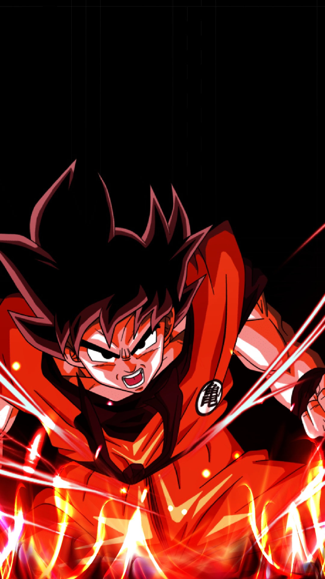 Goku, Anime, Dragon Ball, Rojo, Naranja. Wallpaper in 1080x1920 Resolution