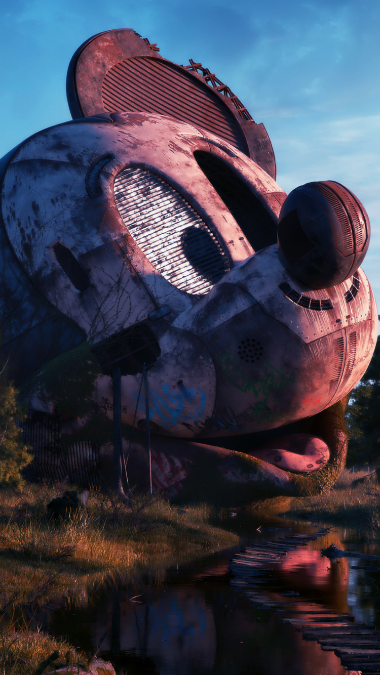 Verlassenes Disneyland, Disneyland Park, Flussland, Entdeckungsinsel, Nara Traumland. Wallpaper in 750x1334 Resolution