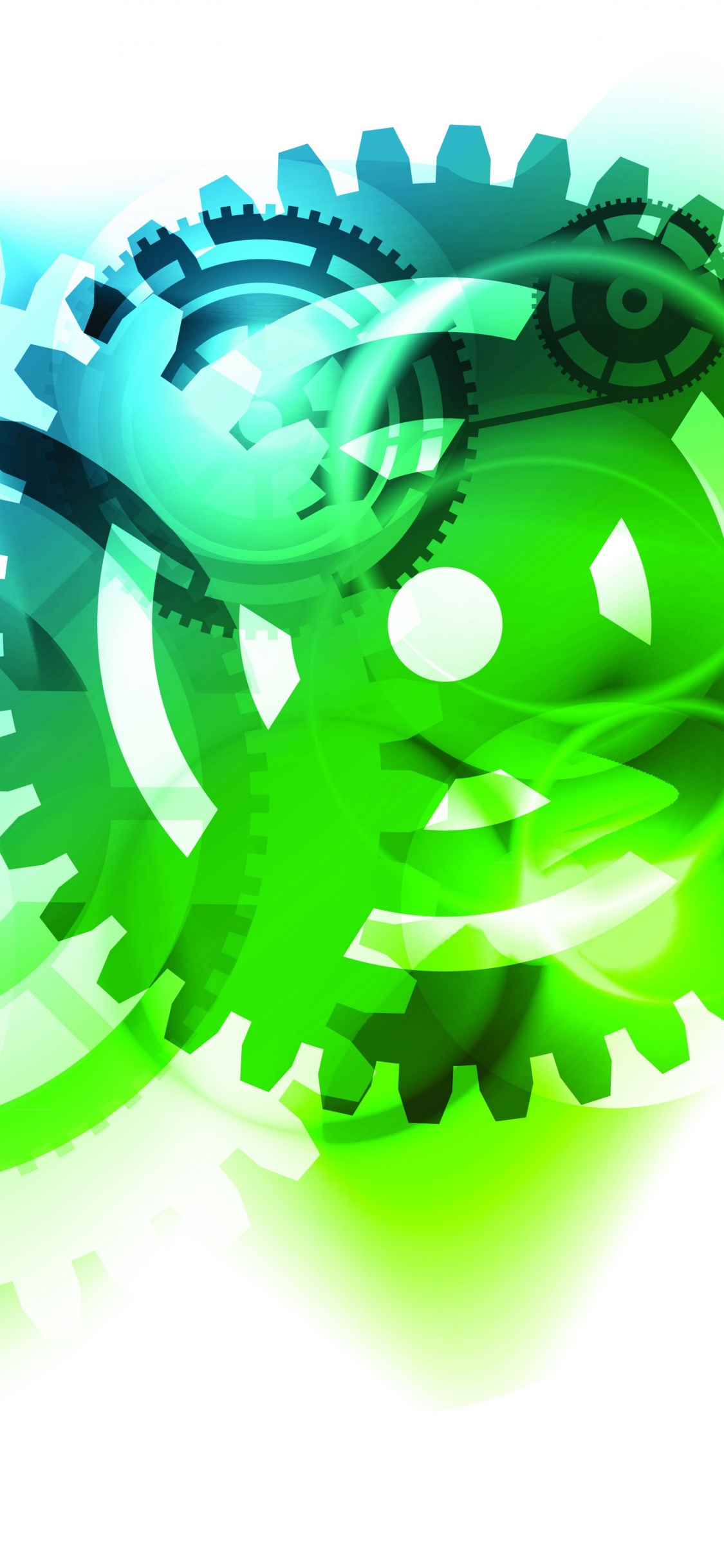 齿轮, 矢量图形, 剪贴画的, 绿色的, 图形设计 壁纸 1125x2436 允许